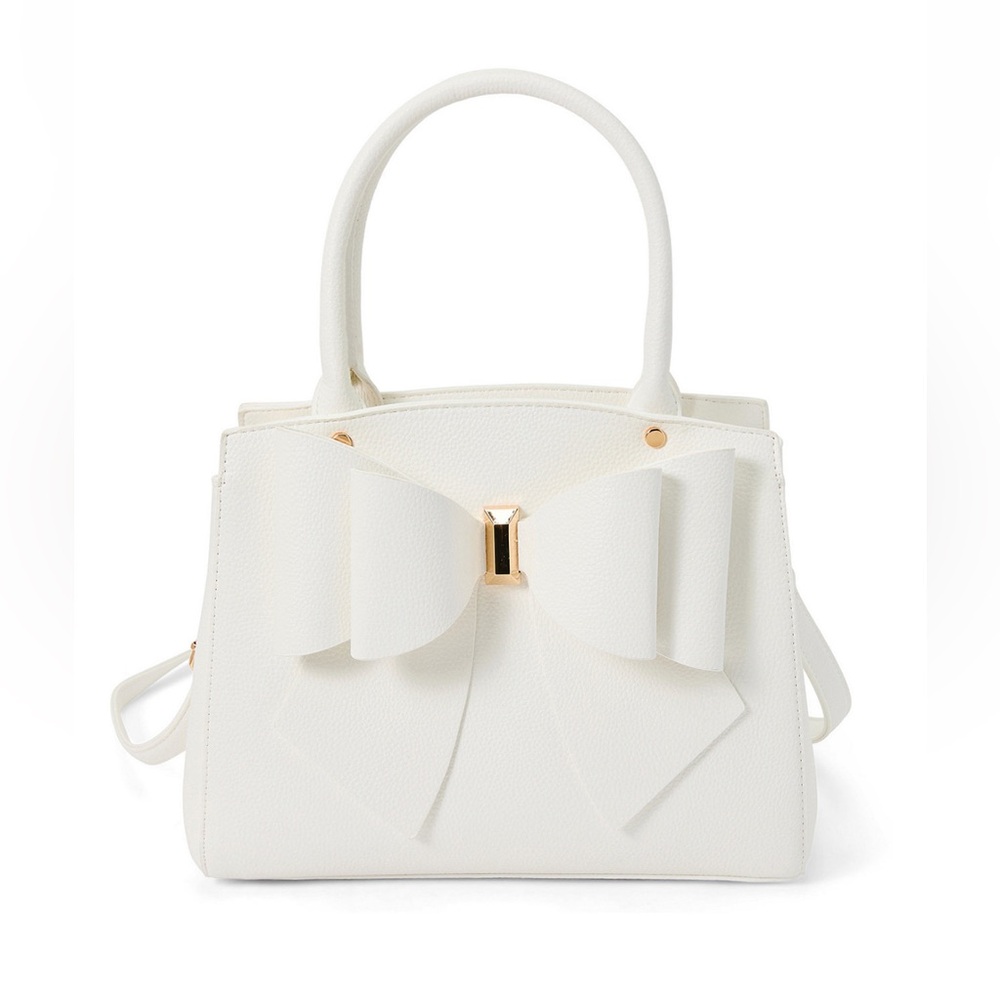 Elegant White Bow Handbag